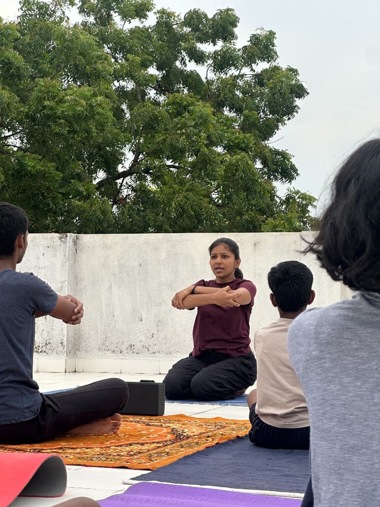 Yoga practice at Sattva Yoga Classes, Tambaram Chennai